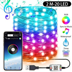 USB LED Bluetooth Lichterkette Weihnachtsbaumdekoration