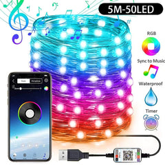 USB LED Bluetooth Lichterkette Weihnachtsbaumdekoration