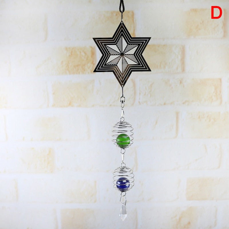 Zimmer/Garten-Deko-3D Metall hängende Spinner Windspiel mit Spiralschwanzball