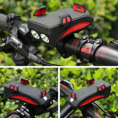 4 in 1 Fahrradtelefonhalter Scheinwerfer Powerbank Hochdezibel-Lautsprecher