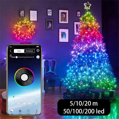 USB LED Bluetooth Lichterkette Weihnachtsbaumdekoration