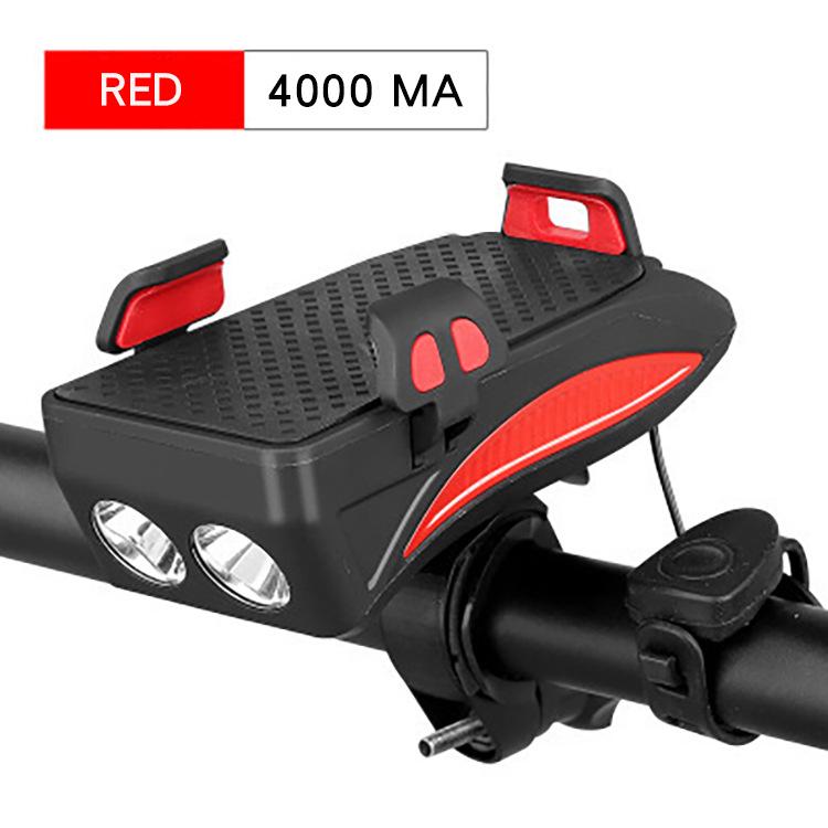 4 in 1 Fahrradtelefonhalter Scheinwerfer Powerbank Hochdezibel-Lautsprecher