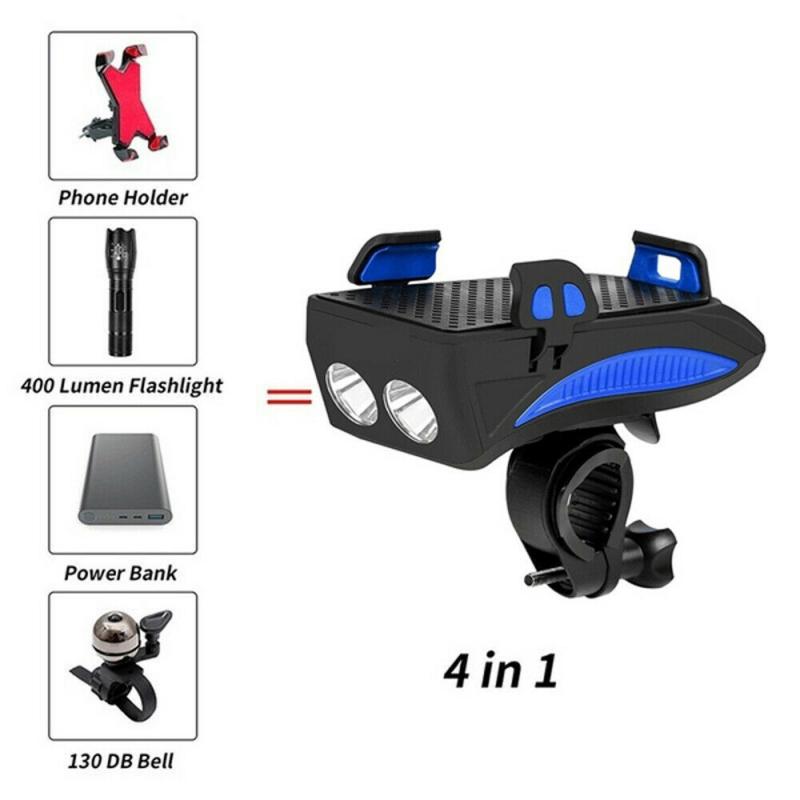 4 in 1 Fahrradtelefonhalter Scheinwerfer Powerbank Hochdezibel-Lautsprecher