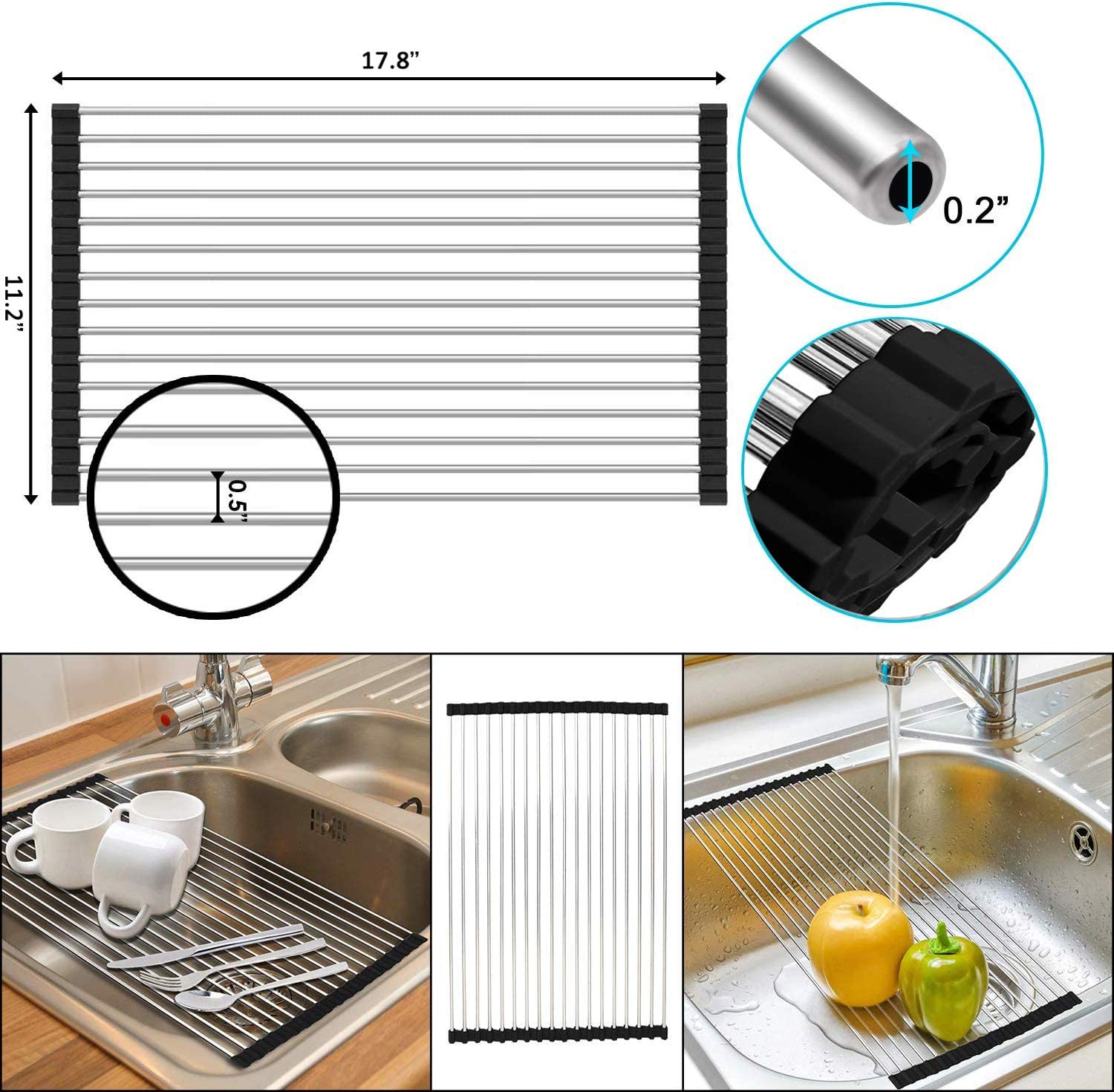 Faltbares Abtropfgestell für das Waschbecken in der Küche