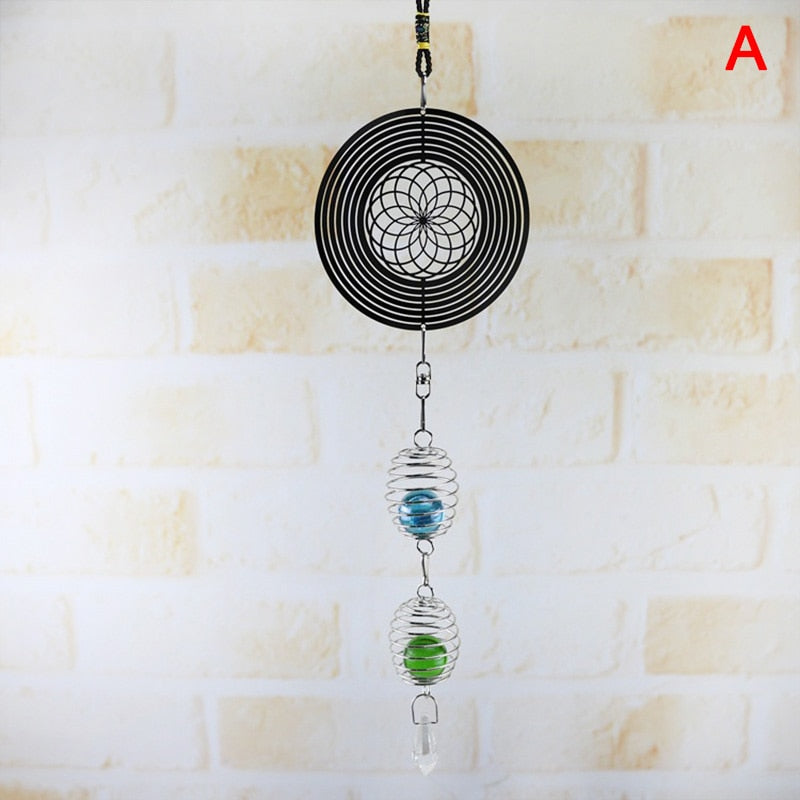Zimmer/Garten-Deko-3D Metall hängende Spinner Windspiel mit Spiralschwanzball