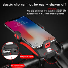 4 in 1 Fahrradtelefonhalter Scheinwerfer Powerbank Hochdezibel-Lautsprecher
