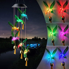 Solarbetriebenes farbwechselndes Windspiel - Kristallkugel/Kolibri/Schmetterling/Herz Lichte