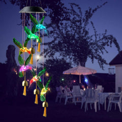 Solarbetriebenes farbwechselndes Windspiel - Kristallkugel/Kolibri/Schmetterling/Herz Lichte